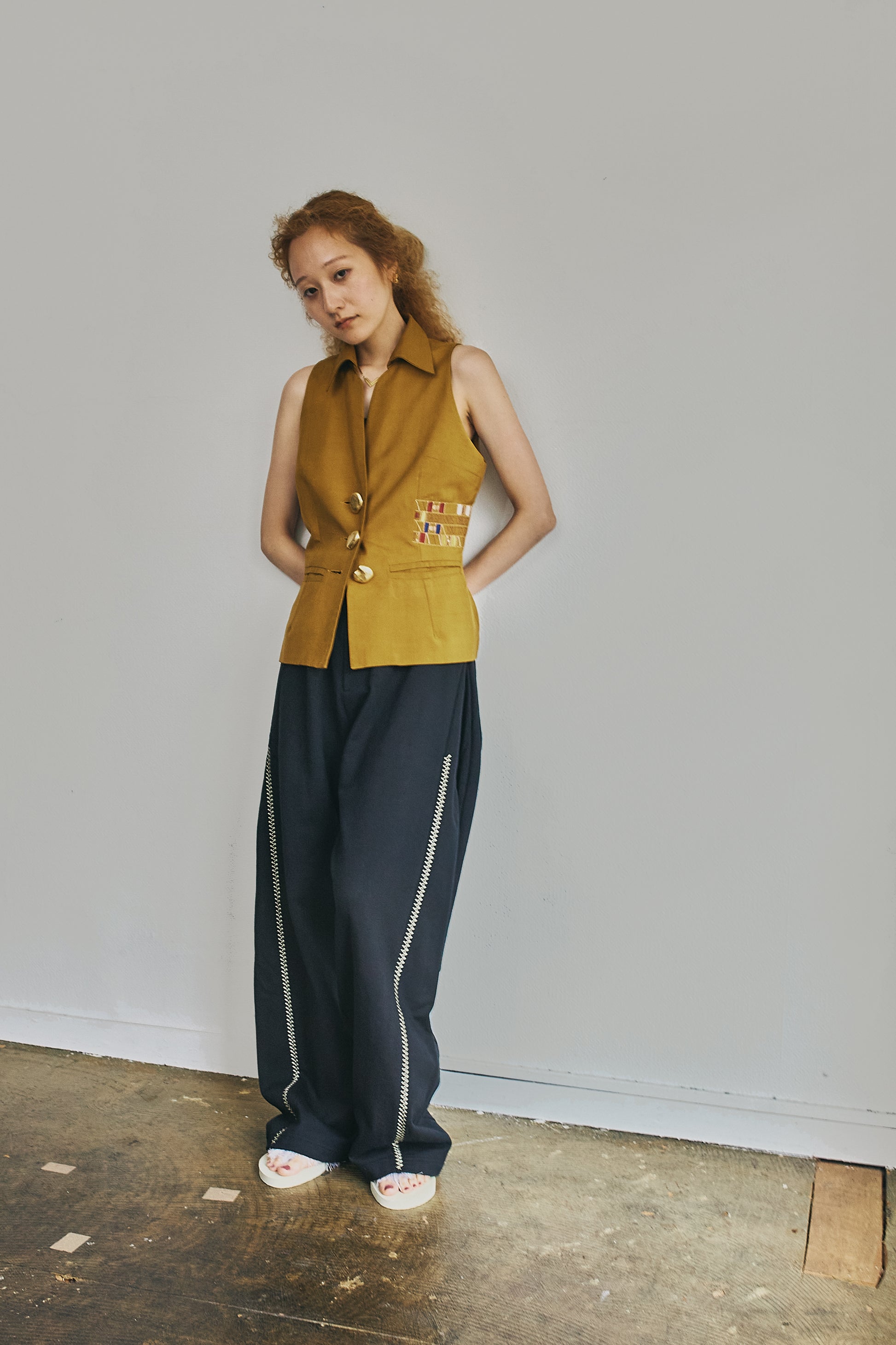 ENGI _tuck wide sweat  pants _